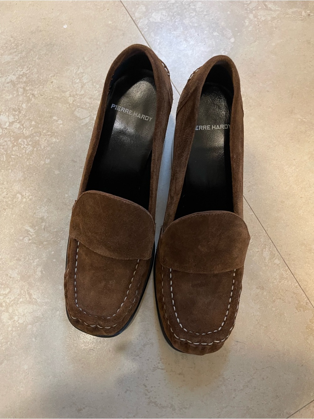 Pierre Hardy Brown Suede Penny Loafers